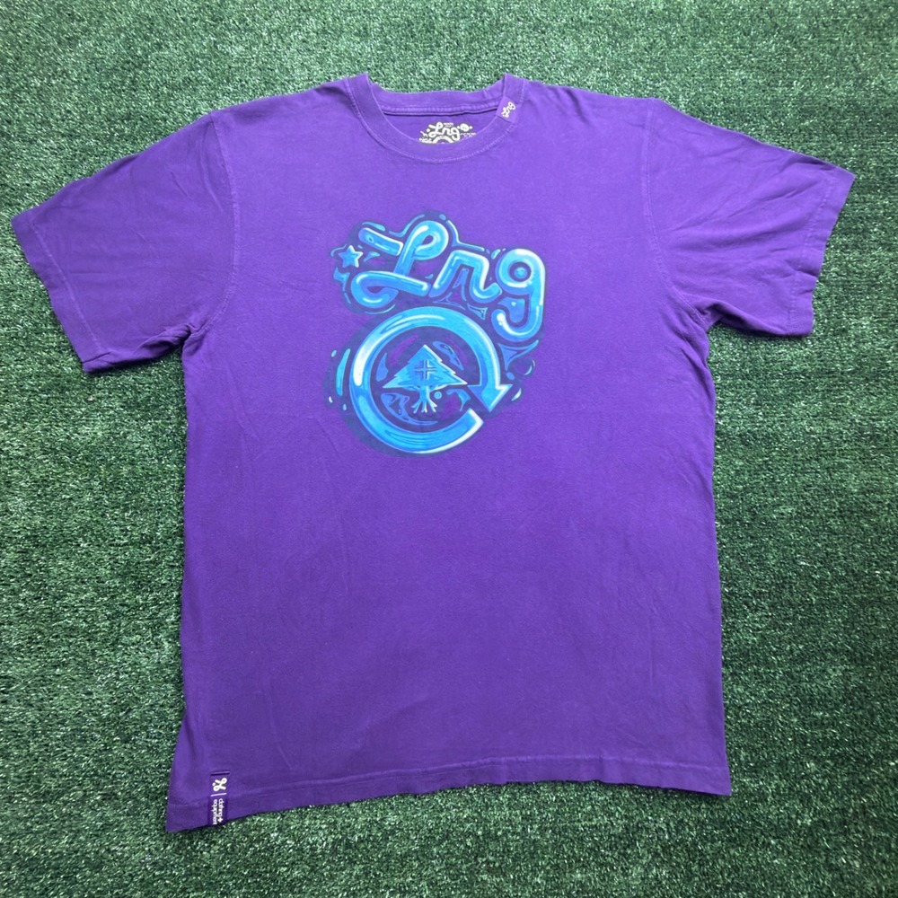 Vintage Y2K LRG Lifted Research Group Purple Graphic T-Shirt Mens XL Streetwear